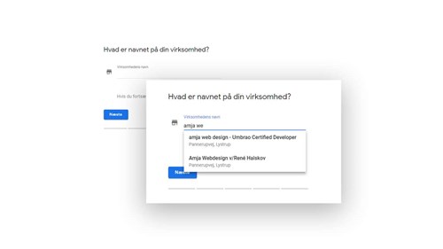 Tilmeld dig google business