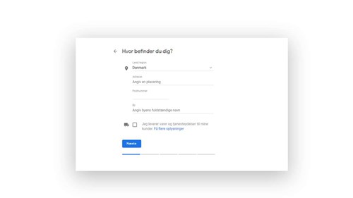 Adresse oplysniner Google My Business
